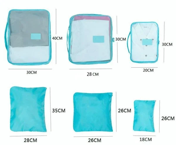 PackingCubesâ„?- 6 pieces of portable packing cubes for luggage