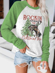 Rocking Around The Christmas Tree Print Sweatshirt