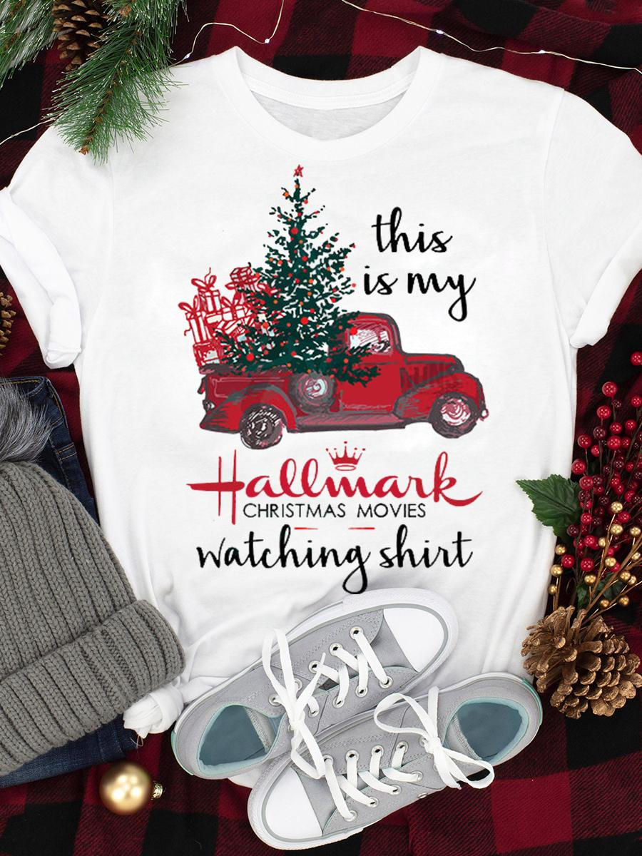 This Is My Christmas Movie Watching Shirt Print T-Shirt