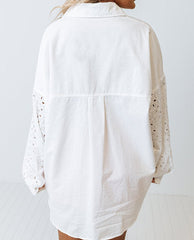 Eyelet Oversize Shirt With Pockets