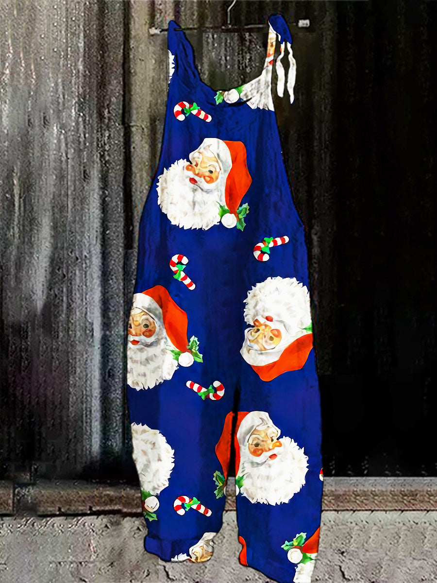 Christmas Blue Santa Casual Jumpsuit