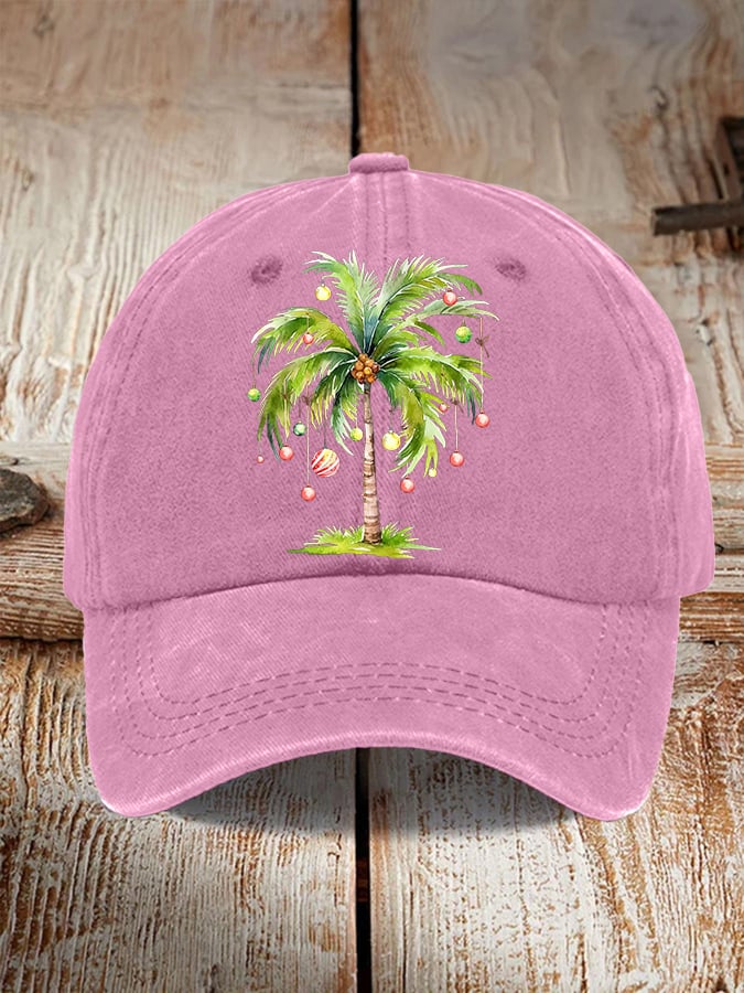 Casual Christmas Palm Tree Print Baseball Cap