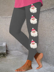 Women's Pink Santa Print Leggings