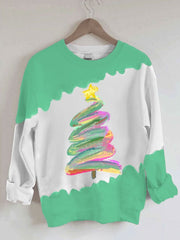 Oil Painting Christmas Tree Sweatshirt
