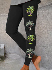 Casual Merry Chrismas Printed Leggings