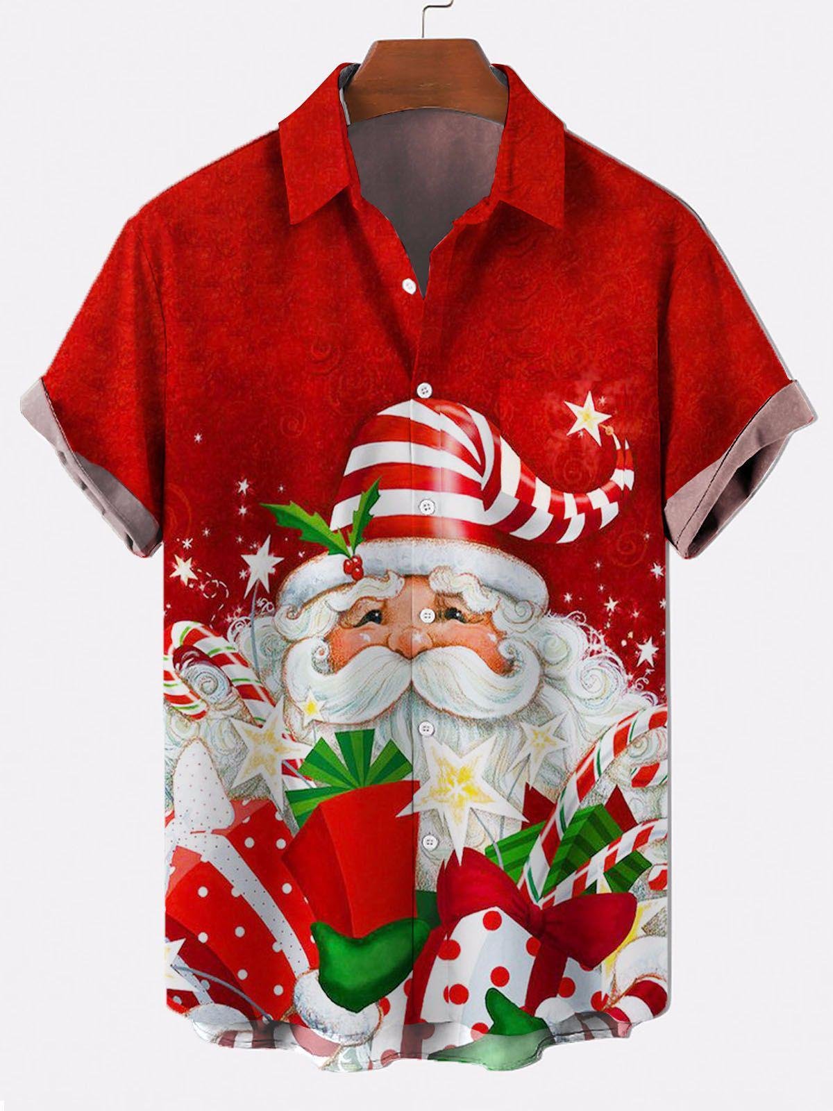 Christmas element large short sleeve shirt