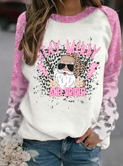 Merry And Bright Christmas Print Casual Sweatshirt