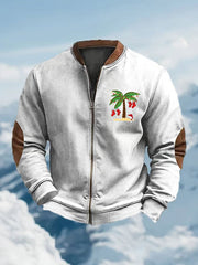 Retro Palm Tree Christmas Print Outerwear