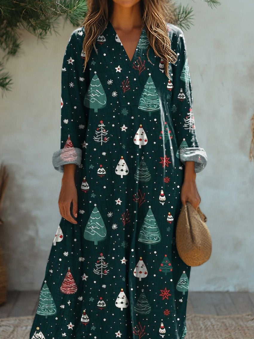 Christmas Tree Pattern Printed Dress