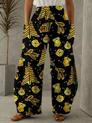 Christmas Tree Print Casual Pants