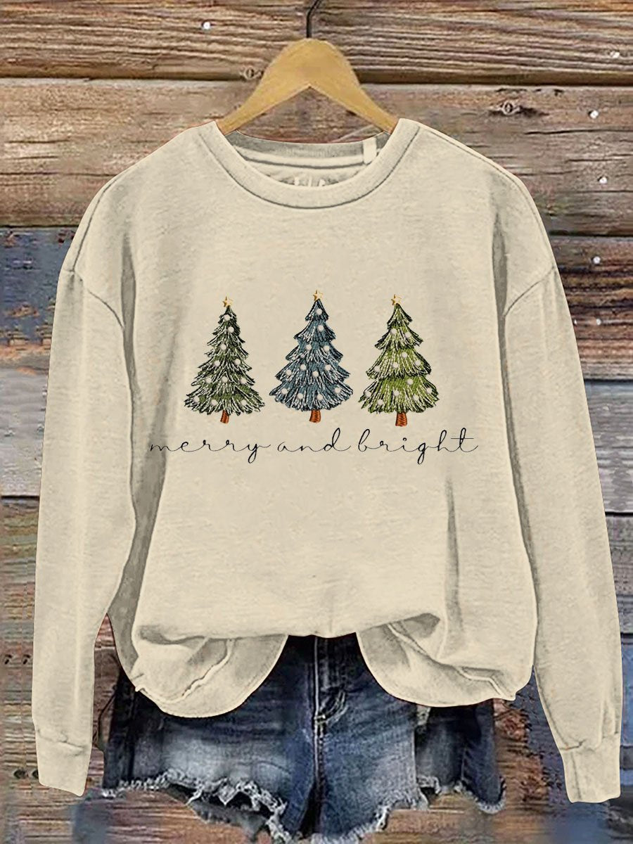 Merry Christmas Art Print Casual  Sweatshirt