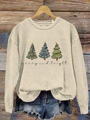 Merry Christmas Art Print Casual  Sweatshirt