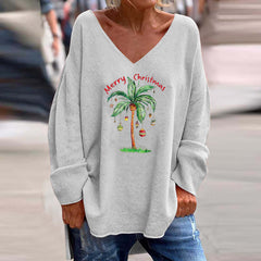 Women's  Christmas Casual V-Neck Top