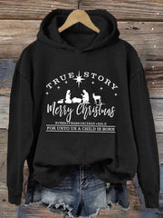Christian Christmas True Story Lounge Hoodie