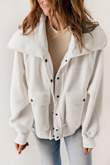 Fleece Button Flap Pocket Jacket