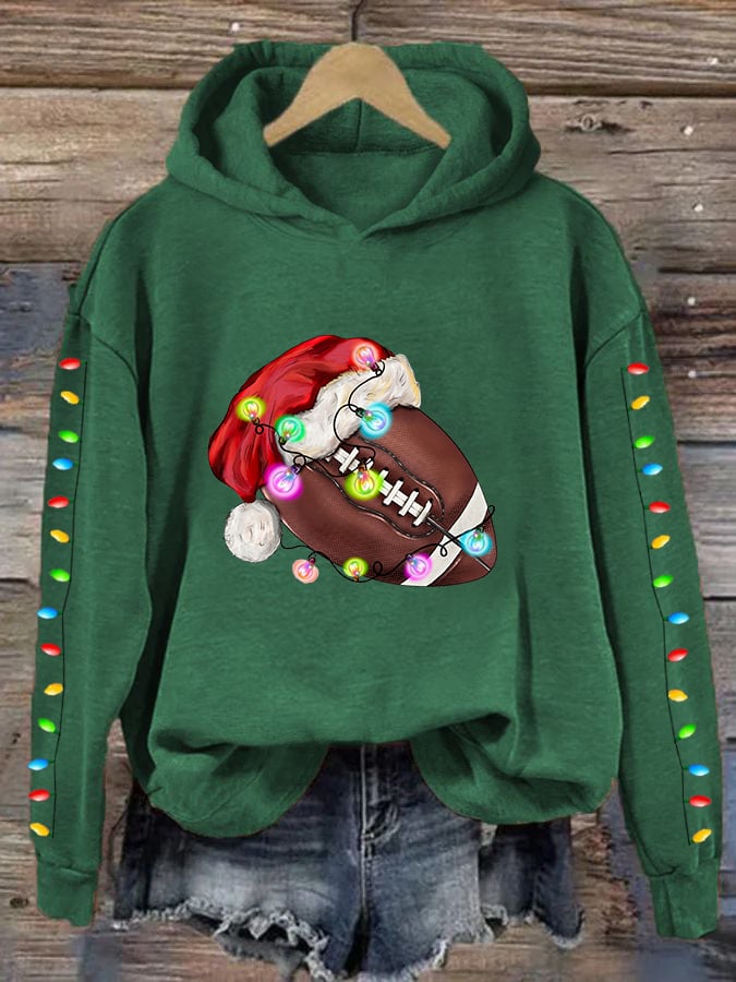 Christmas Football Print Hoodie