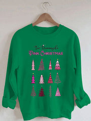 I'm Dreaming Of A Pink Christmas Print Sweatshirt