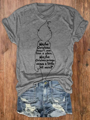 Christmas Green Monster Print T-shirt