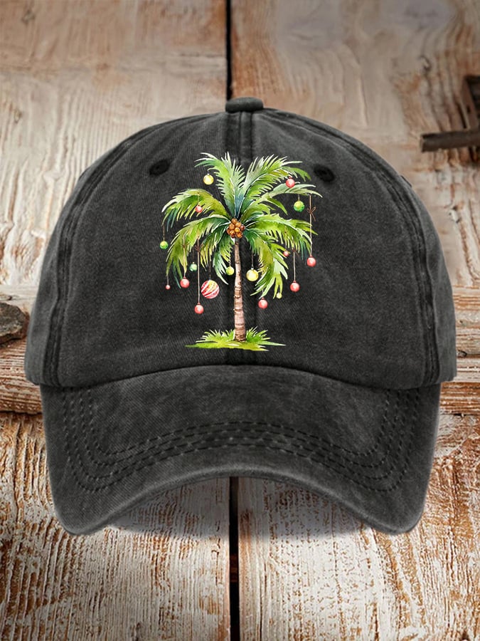 Casual Christmas Palm Tree Print Baseball Cap