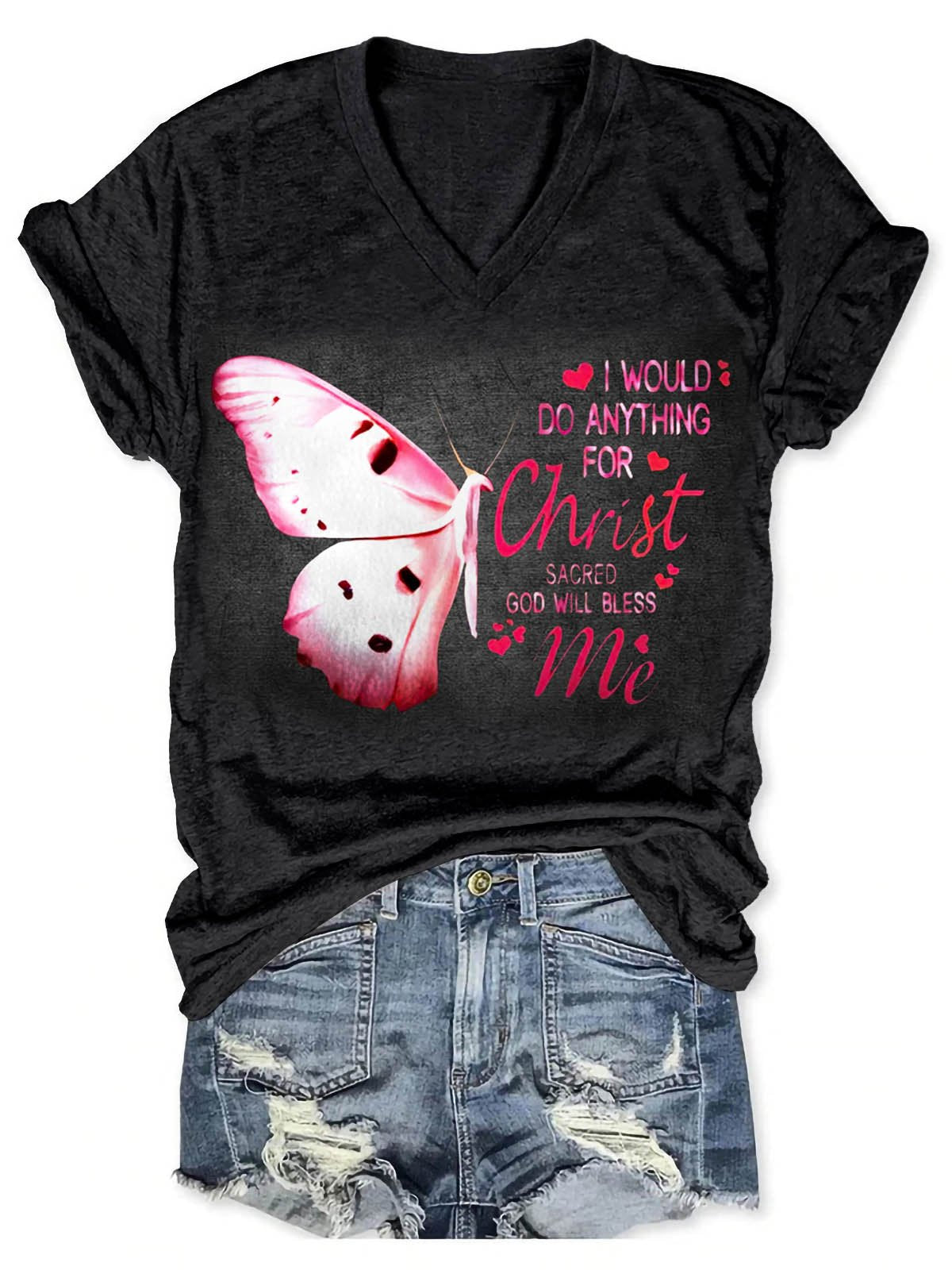 I Would Do Anything For Christ Art Print V-neck Casual T-Shirt