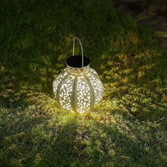IronLuminaeâ„?- Solar LED Iron Art Hallow Lantern Light
