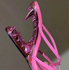 Metal Tooth Heeled Mules