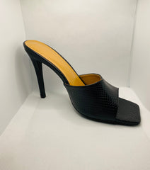 Slip On Square Toe Mule High Heels