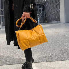 Pleated Oversized PU Shoulder Bag