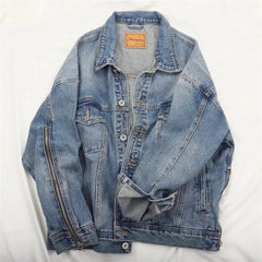 Mid Blue Wash Zip Up Jacket