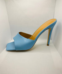 Slip On Square Toe Mule High Heels