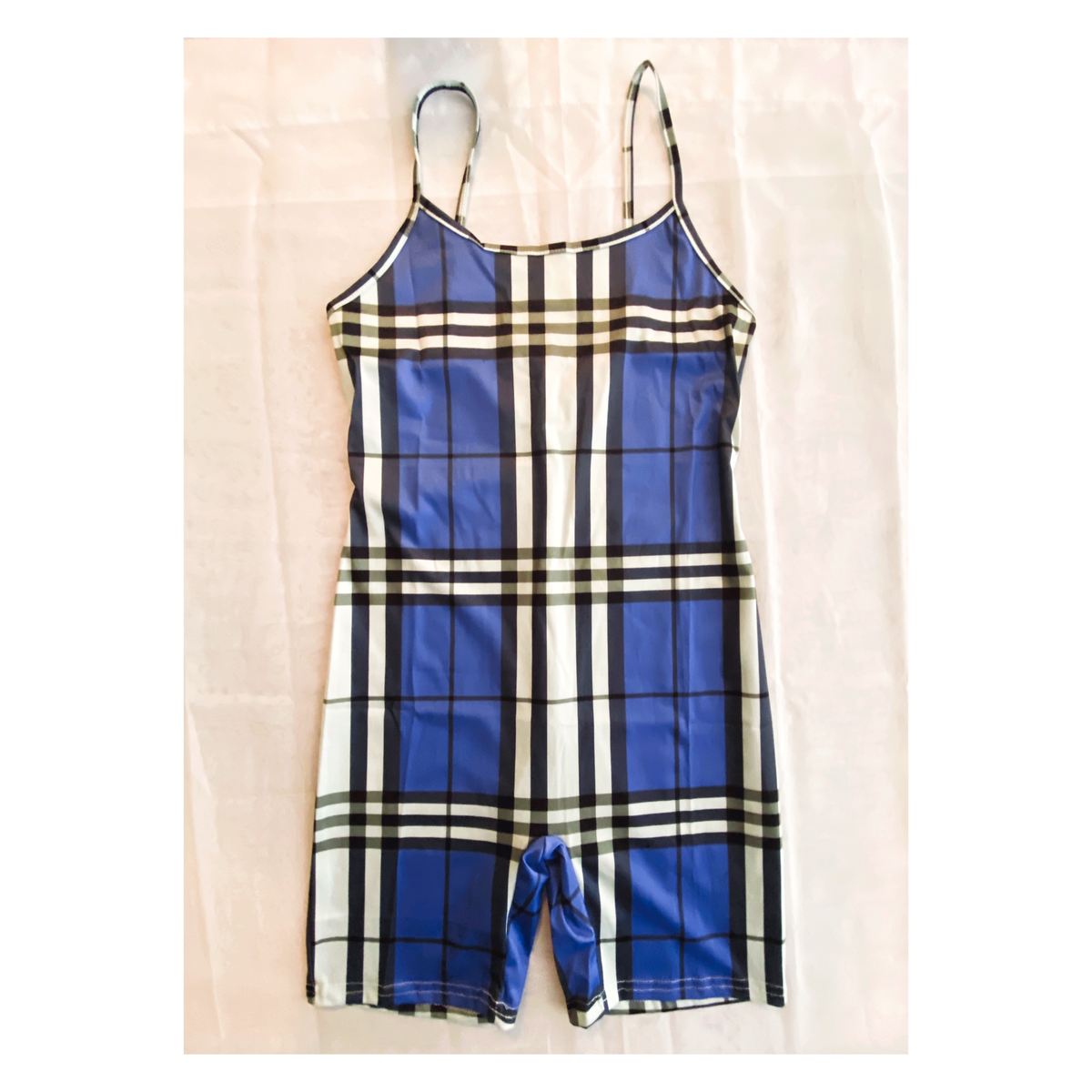 Blue Plaid Jumpsuit