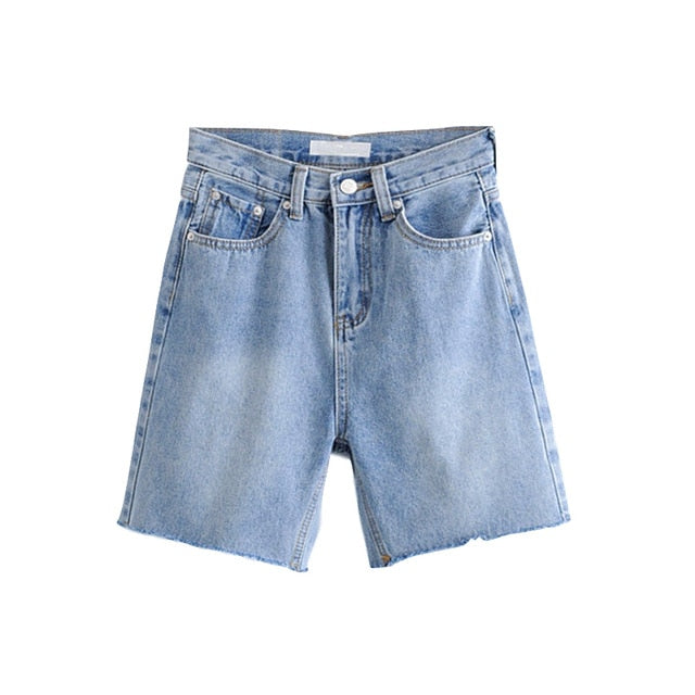 High Waist Slim Denim Shorts