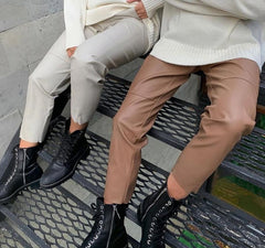 High Waist Leather Pants