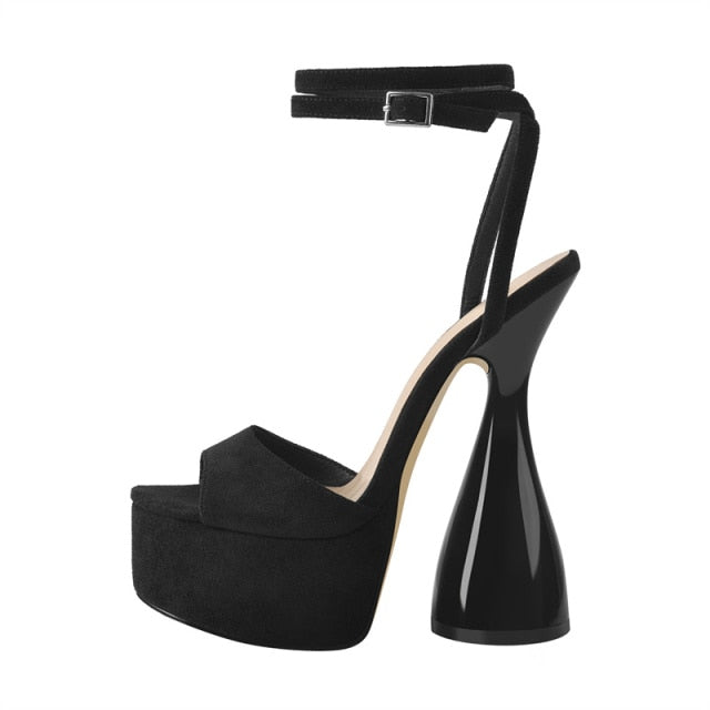 Black Suede Platform Heels