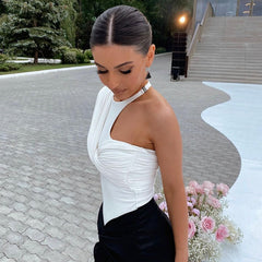 One Shoulder Asymmetric Bodysuit