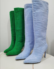 Point Toe Heeled Calf Boots