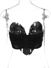 Plunging Sweetheart Bandeau Crop Top