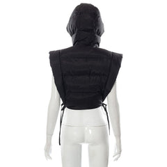 Hooded Crop Puffer Vest