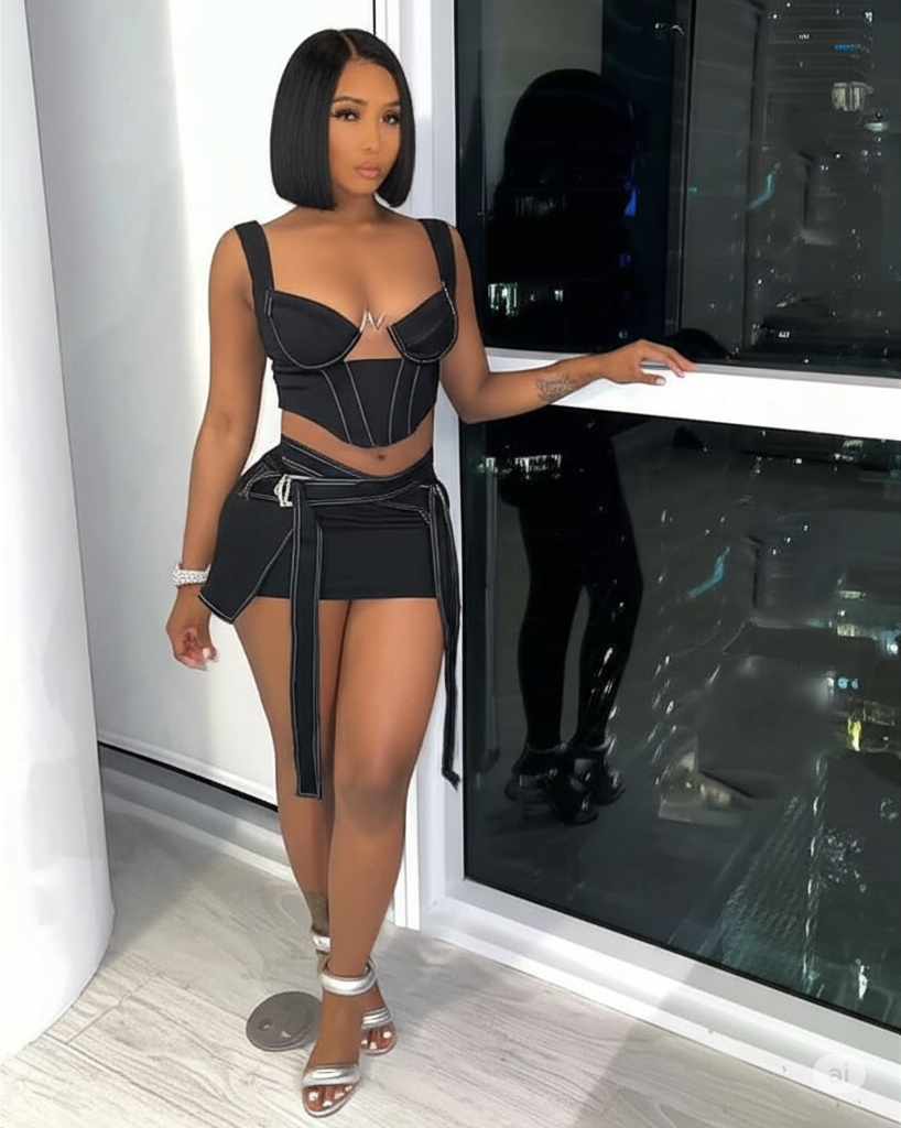 Baddie Bandage Skirt Set