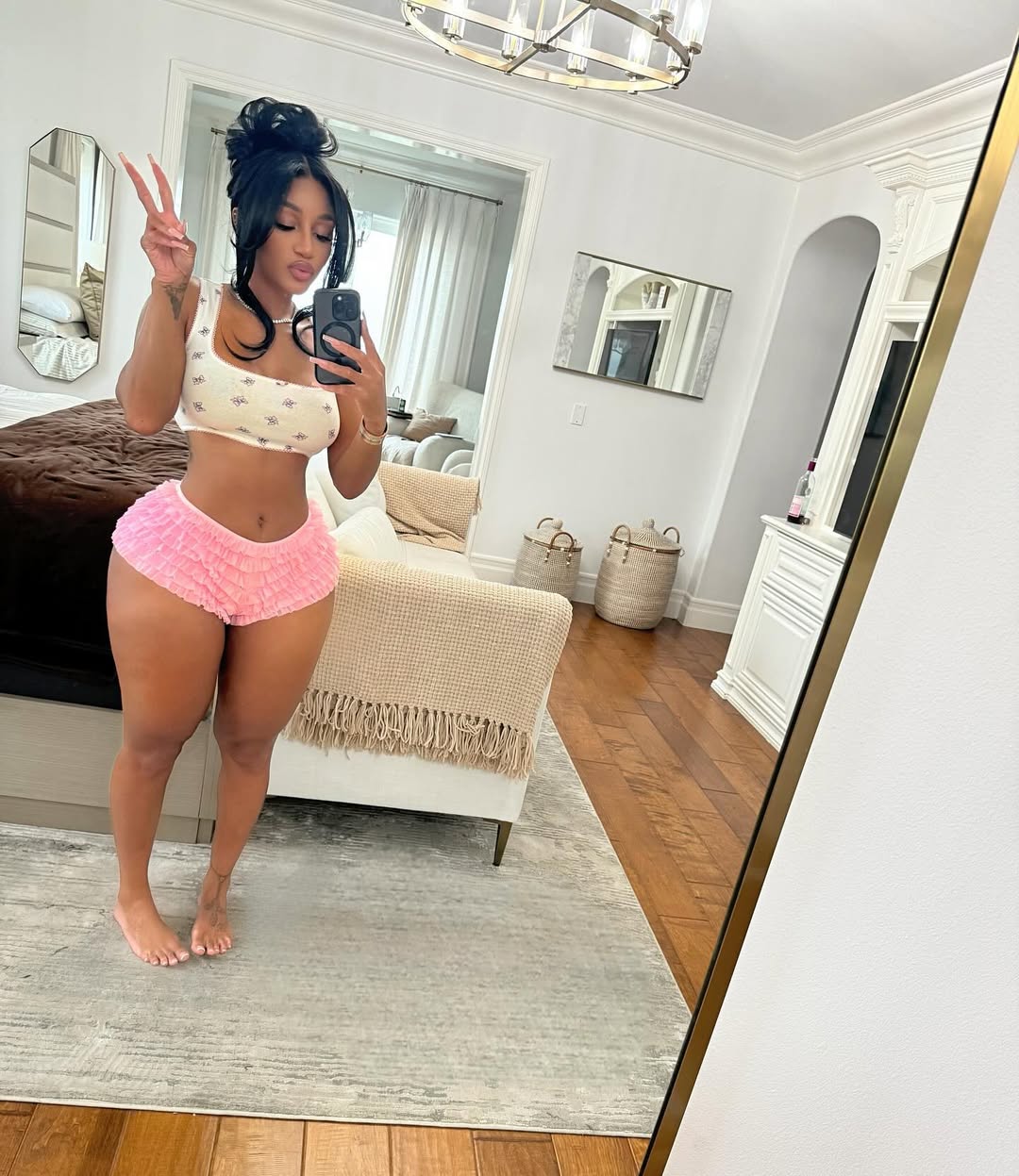 Low Rise Ruffles Tiered Short