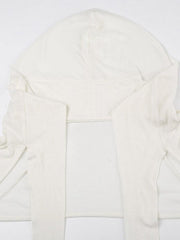 Solid Color Cutout Hooded Lacing Long Sleeve Tee