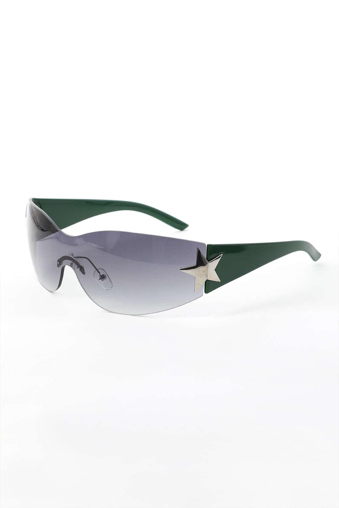 Star Decor Wraparound Rimless Sunglasses