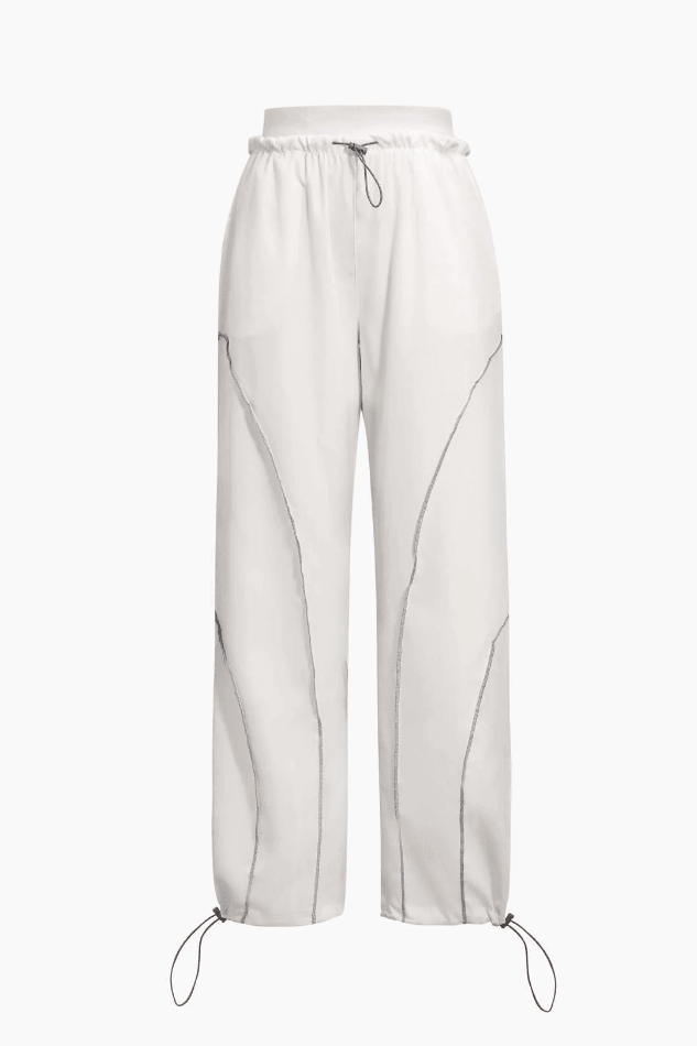 Stitching Detail Toggle Pants