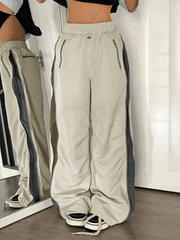 Street Color Contrast Wide Leg Pants