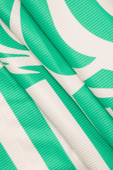 Stripe Print Rib Knit Halter Maxi Dress