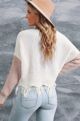 Tainted Love Cotton Distressed Sweater