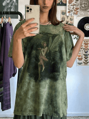 Tie Dye Grunge Fairy Print Tee