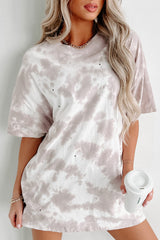 Tie-Dye Round Neck Short Sleeve Top