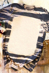 Tie Dye Stripe Print Bleached T-Shirt
