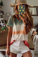 Tie-dye V Neck T-shirt